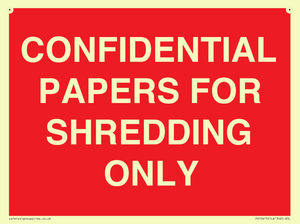 CONFIDENTIAL PAPERS FOR SHREDDING ONLY